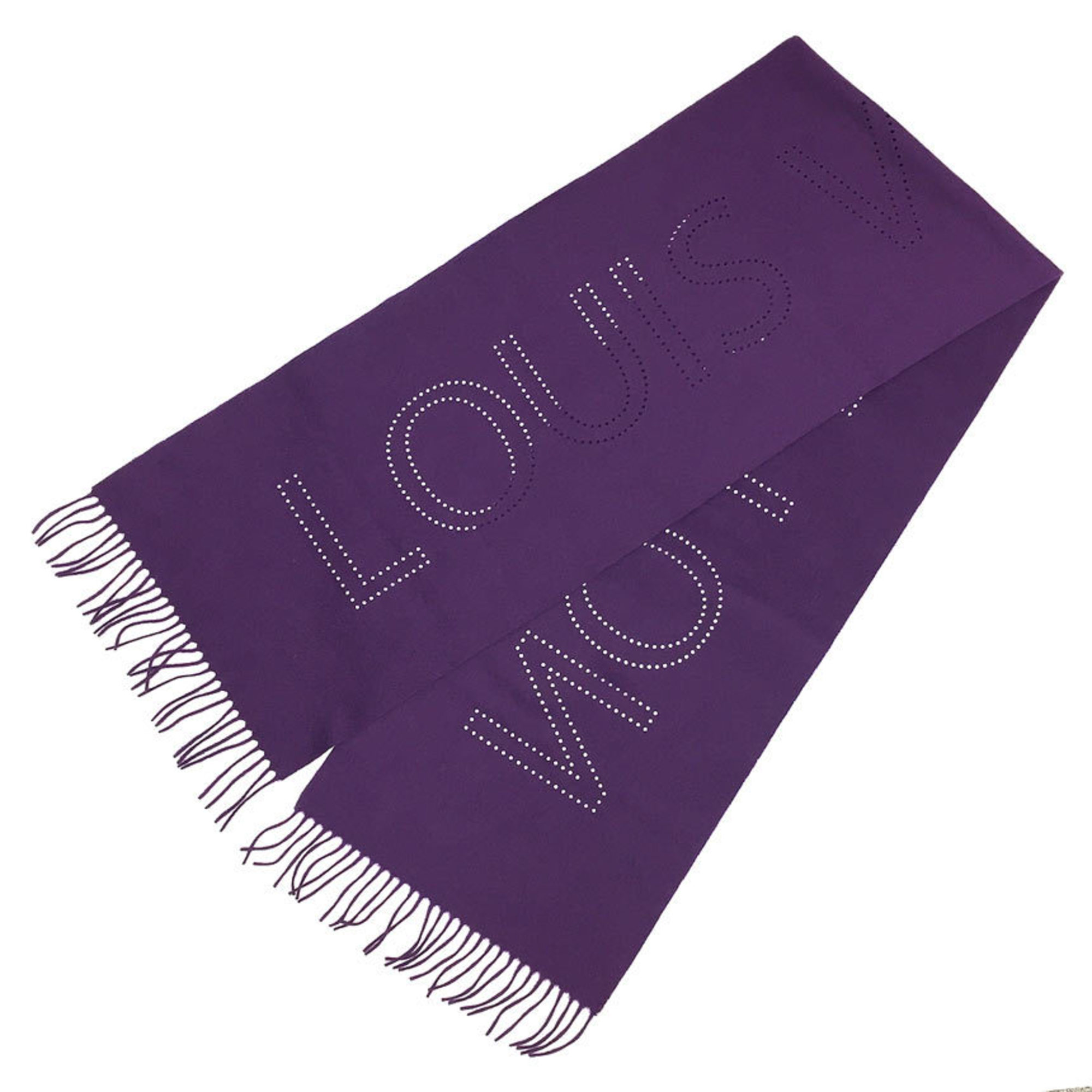 LOUIS VUITTON Louis Vuitton Escharpe LV Perfot Punching Muffler 401552 Dark Purple Cashmere Shawl aq9427