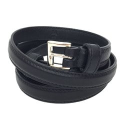 Prada PRADA narrow belt 1C6018 85/34 size silver buckle black leather aq6681