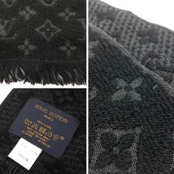 LOUIS VUITTON Muffler Escharpe Monogram Classic M70520 Black Wool Vuitton Men and Women aq9361