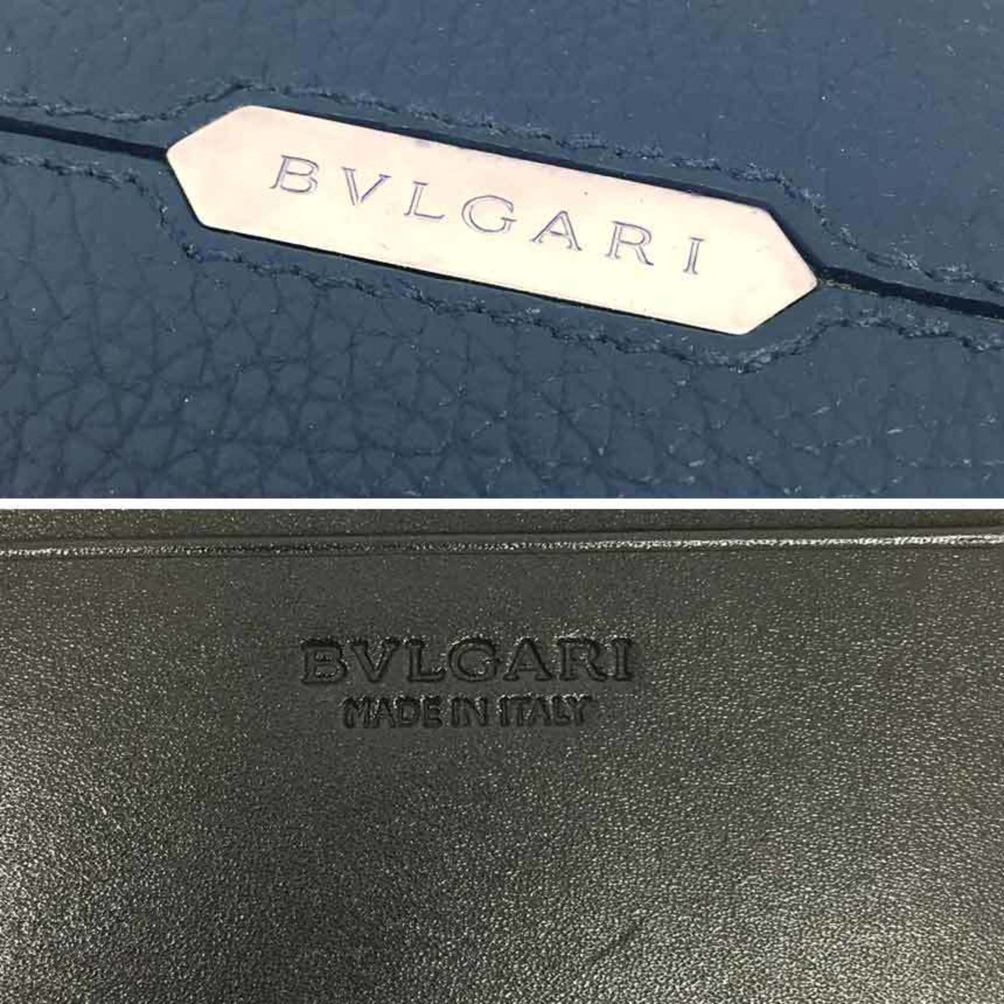 BVLGARI Bvlgari fold wallet billfold Serpenti Scaliemann 284701 Men's SERPENTI SCAGLIE MAN Octagon LOGO PLATE engraved octagon metal plate 284701aq9335