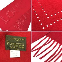 LOUIS VUITTON Louis Vuitton Escharpe LV Perfot Punching Muffler 401552 Red Cashmere Stole Shawl aq9429