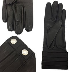 TOD'S Leather Gloves 7 Sizes Dark Brown Sheep Ladies aq9173