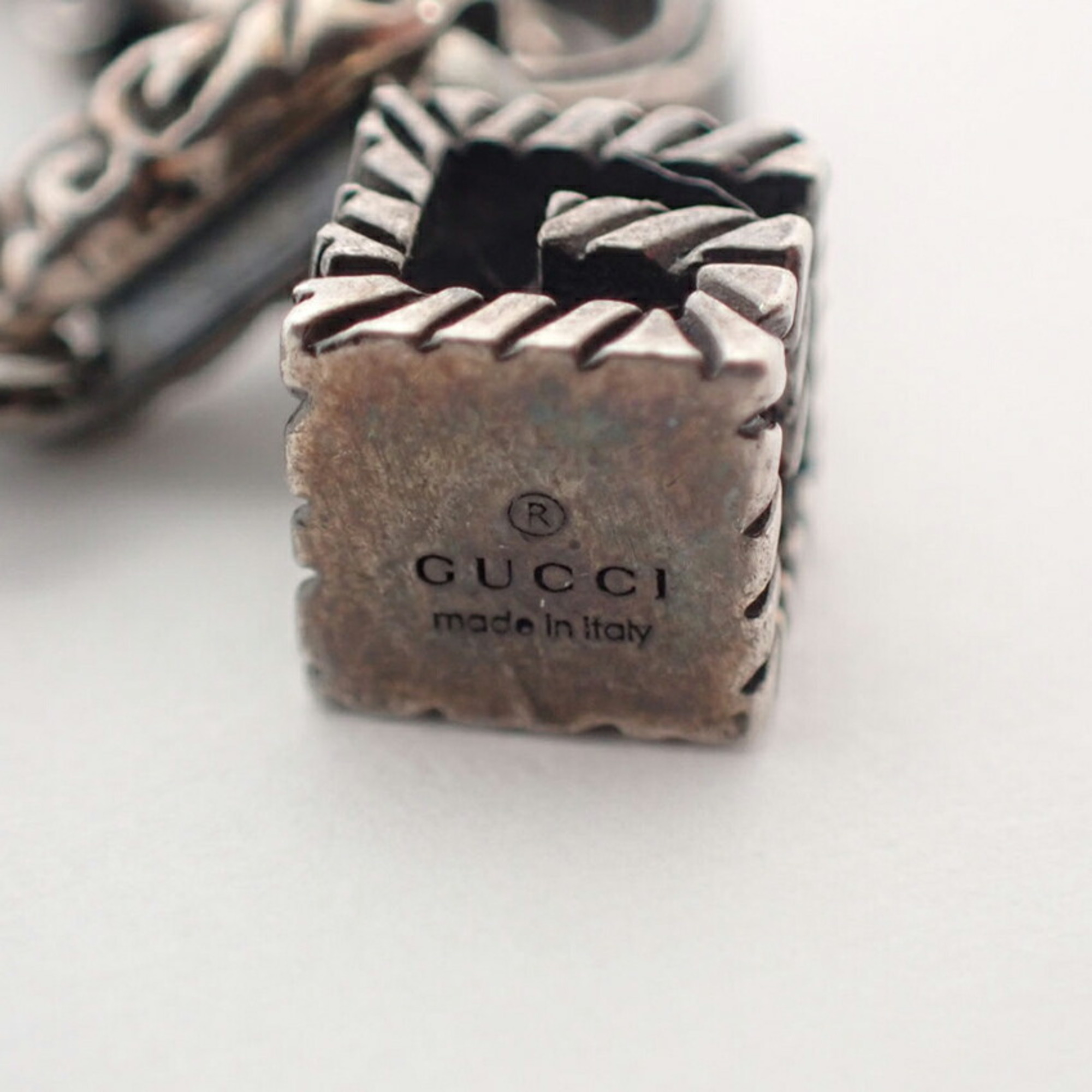 GUCCI 925 G Cube Stone Bracelet