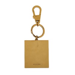 Gucci Label Motif Keychain Keyring Bag Charm 495420 Gold Metal Men's GUCCI