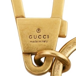 Gucci Label Motif Keychain Keyring Bag Charm 495420 Gold Metal Men's GUCCI