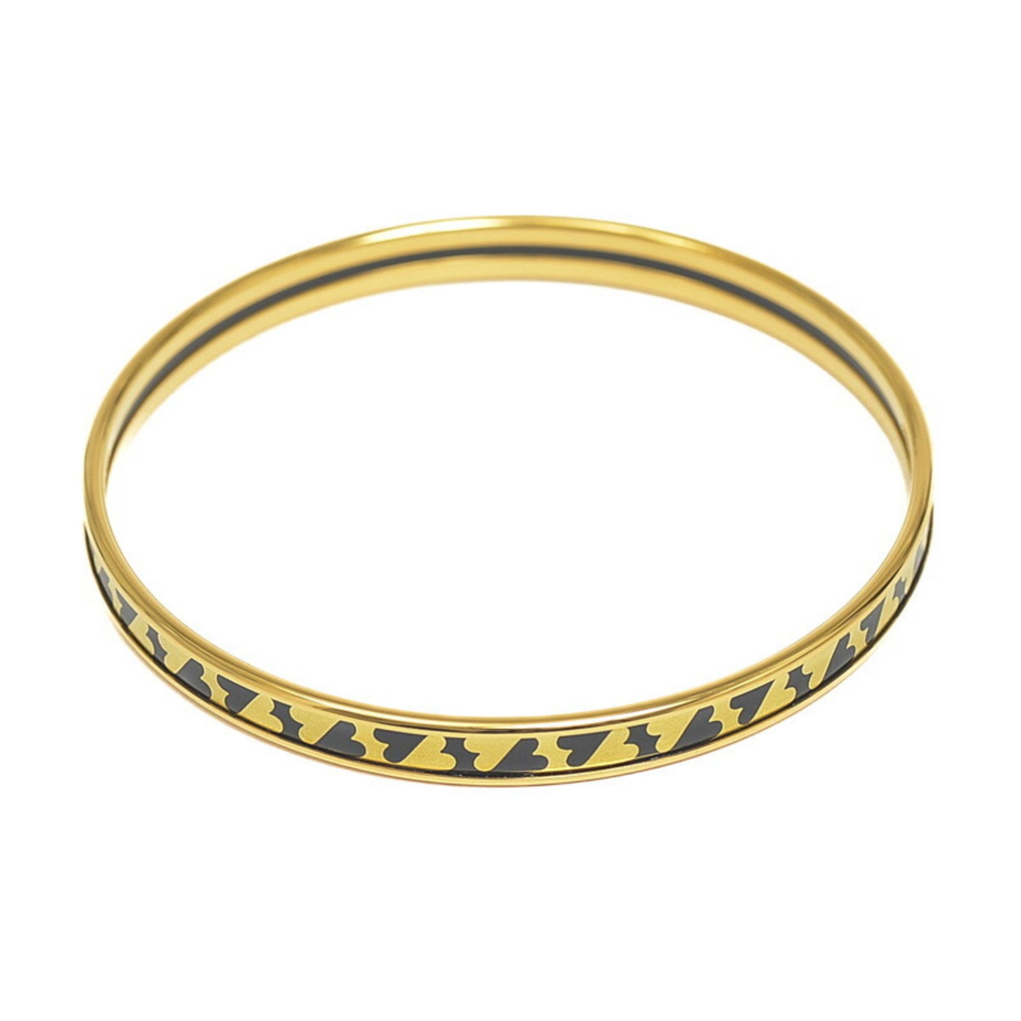 hermes enamel bracelet bangle carte ajoue gold black