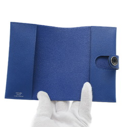 Hermes R.M.S Passport Holder Evercolor Blue B engraved