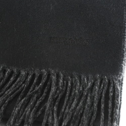 Hermes Recto Verso Muffler Black Flannel Gray 100% Cashmere 40×160