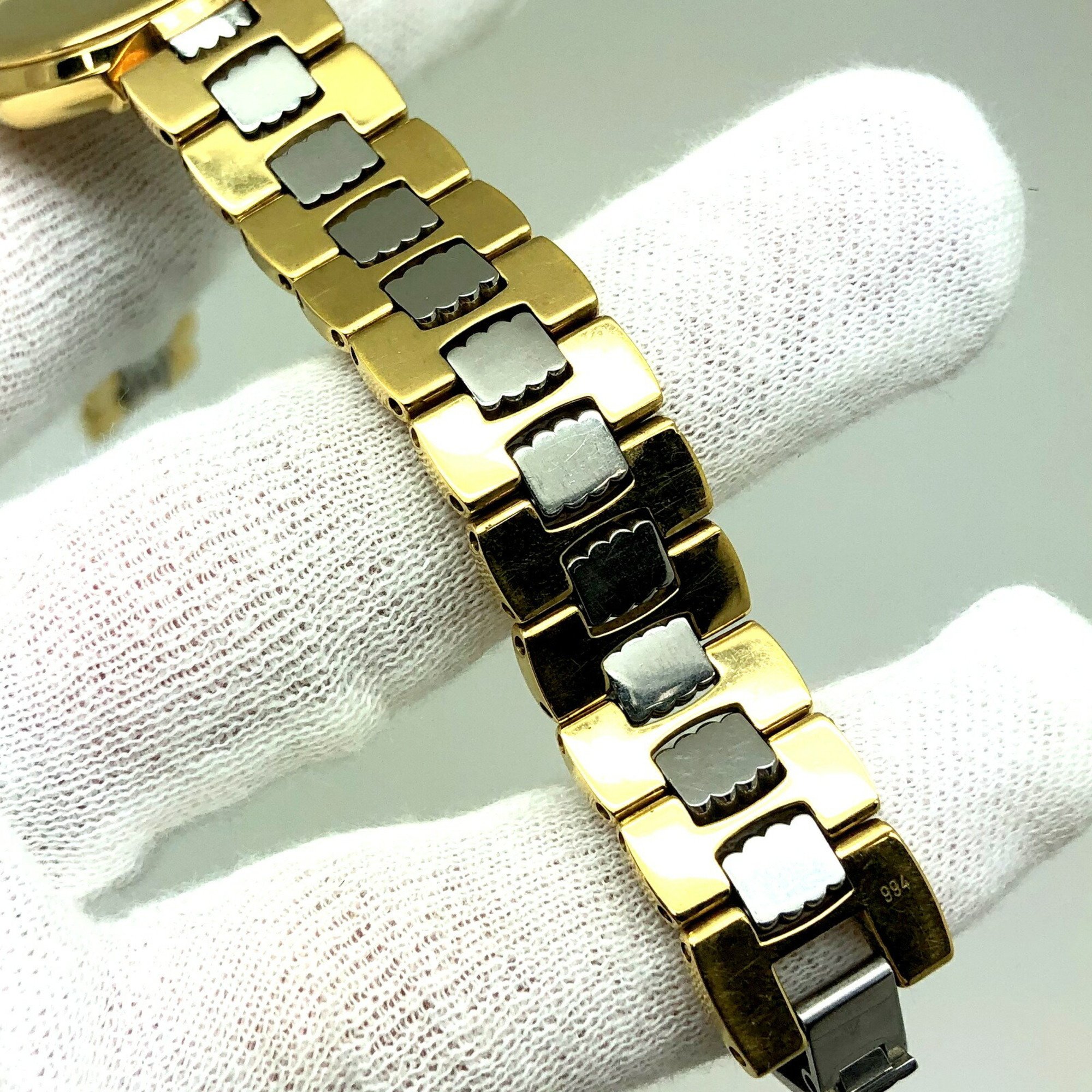 Christian Dior Quartz Watch D48.133 Silver Gold Dial Octagon Date Women's ITV4H9LQJN08 RM4991D