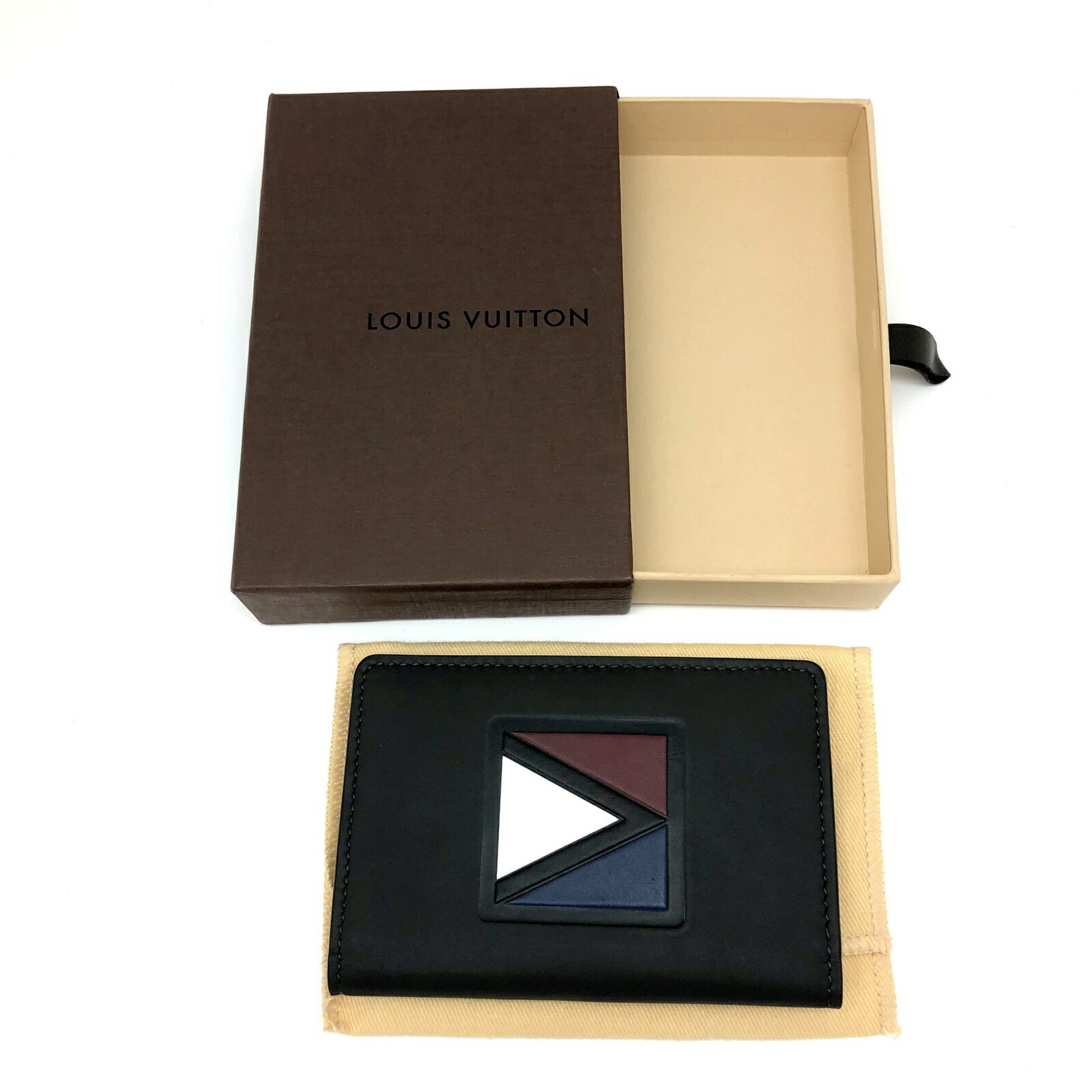 LOUIS VUITTON V-Line Organizer de Poche M61192 Leather Black Men's Business Card Holder/Card Case Pass ITB26NXZYUPG RM5115D