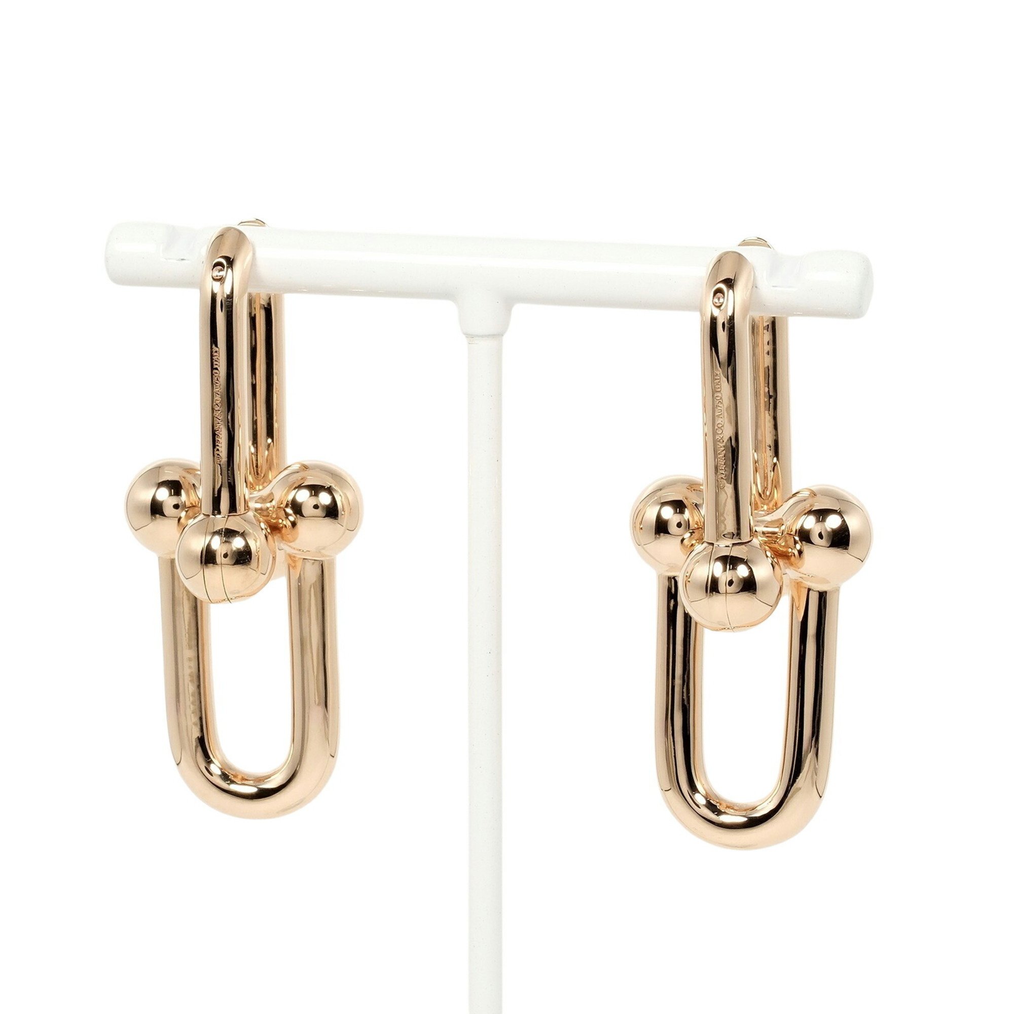 Tiffany TIFFANY&Co. Hardware Extra Large Earrings K18 PG Pink Gold Approx. 17.6g T121724524