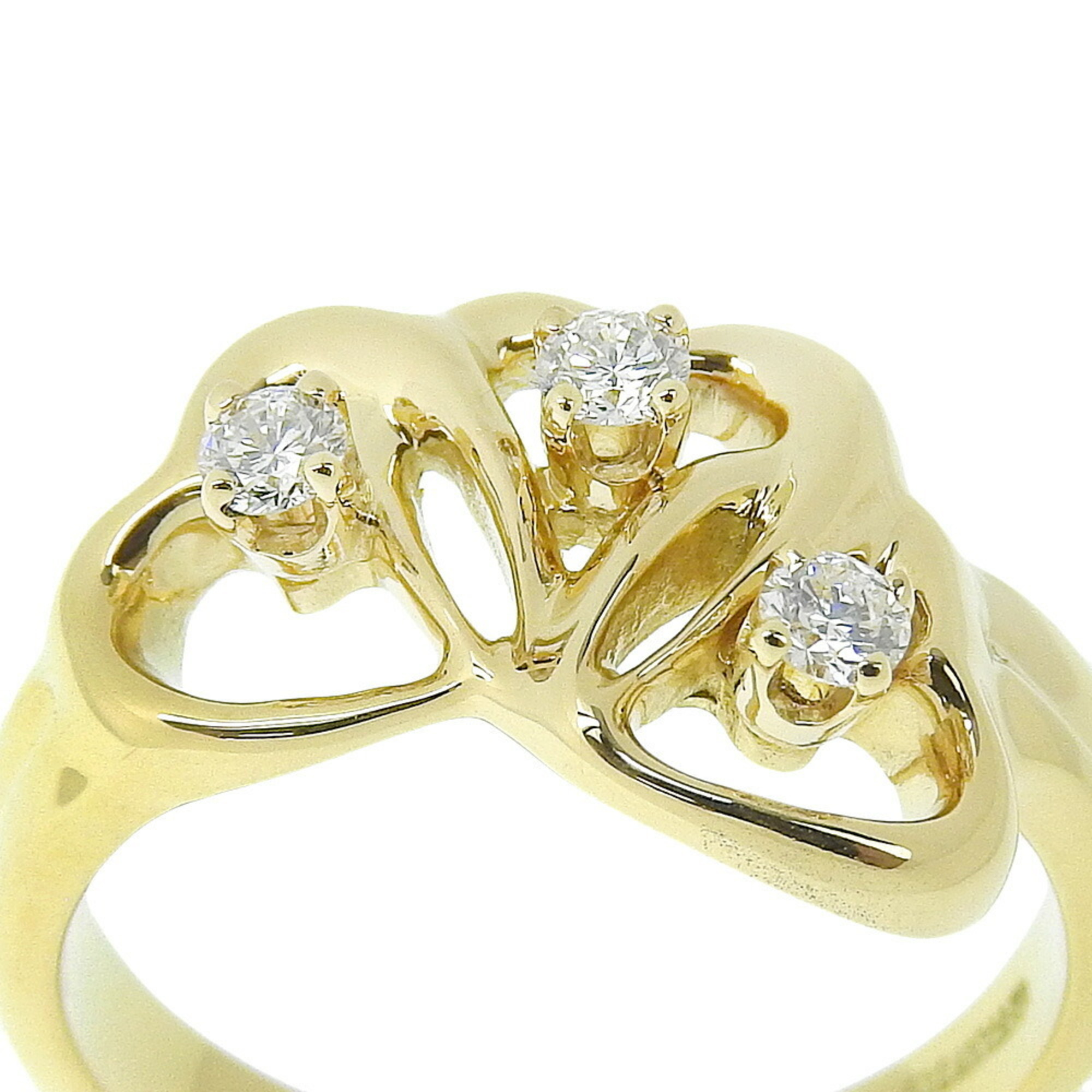 Tiffany TIFFANY&Co. Triple Heart Ring K18 Yellow Gold x Diamond Approx. 4.7g Women's H220823005
