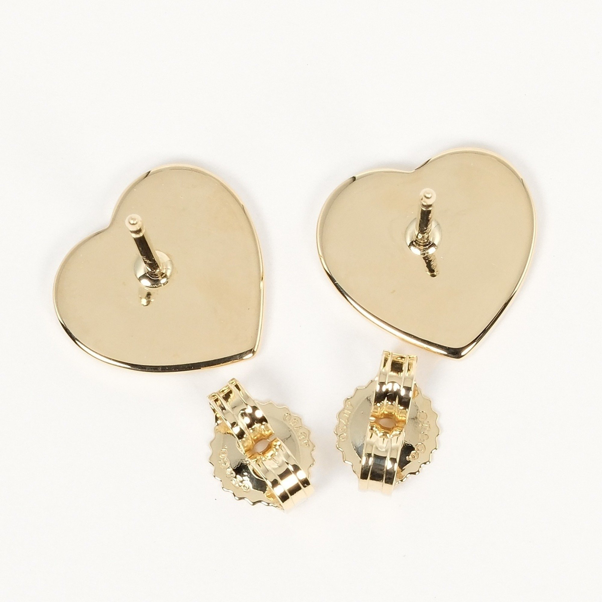Tiffany Return Toe Heart Tag Earrings K18 YG Yellow Gold Approx. 2.93g I112223157