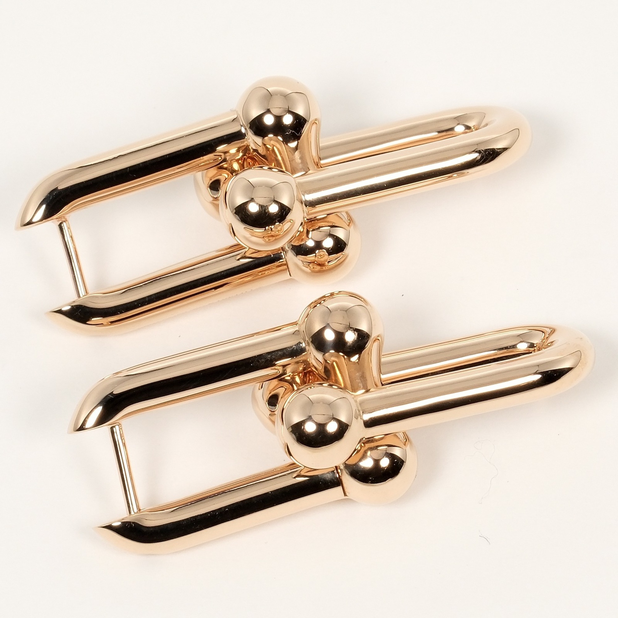 Tiffany TIFFANY&Co. Hardware Large Earrings K18 PG Pink Gold Approx. 11.6g T121724520