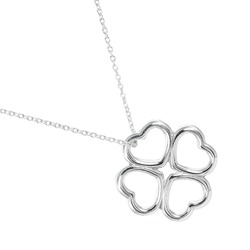 Tiffany TIFFANY&Co. Heart Clover Necklace 925 Silver Approx. 4.5g I112223049