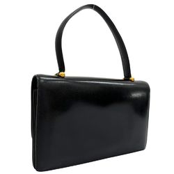 Hermes HERMES handbag box calf black flap vintage ladies I111624040