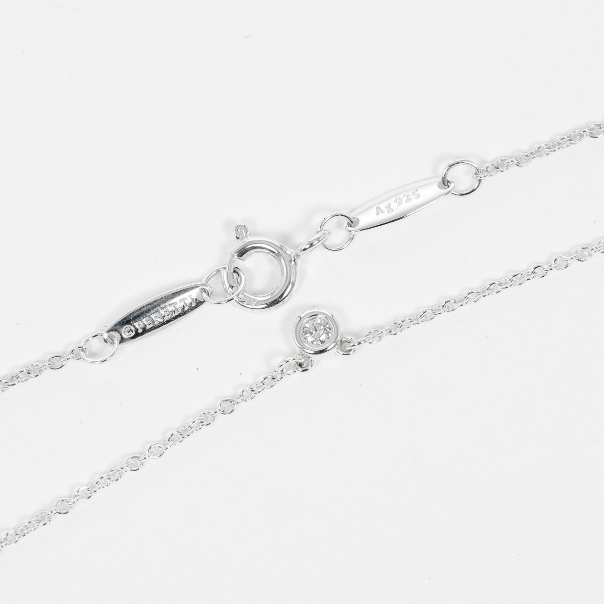 Tiffany TIFFANY&Co. Visor Yard Necklace 925 Silver Diamond Approx. 1.55g I112223026