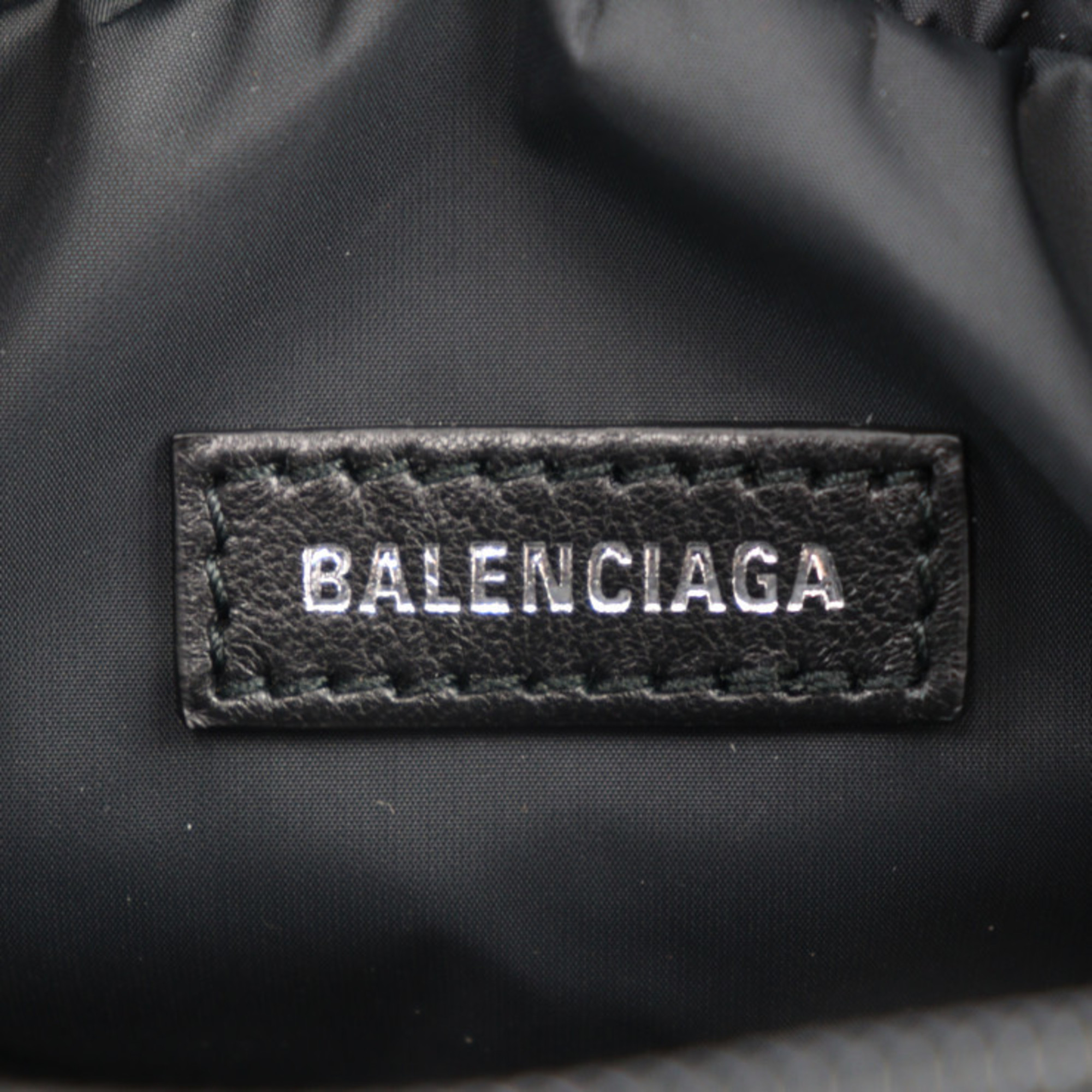 BALENCIAGA Monogram Shoulder Bag 767909 Canvas Beige Brown Black BB