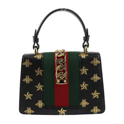 GUCCI Gucci Sylvie Bag Handbag 470270 Leather Black 3WAY Shoulder Bee Star