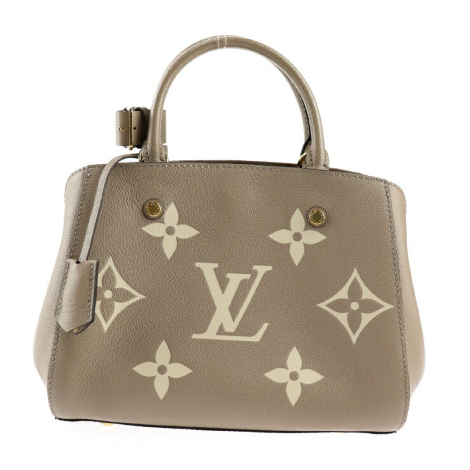 LOUIS VUITTON Montaigne BB Handbag M45489 Giant Monogram Empreinte Tourtelle Crème Shoulder Bag Vuitton