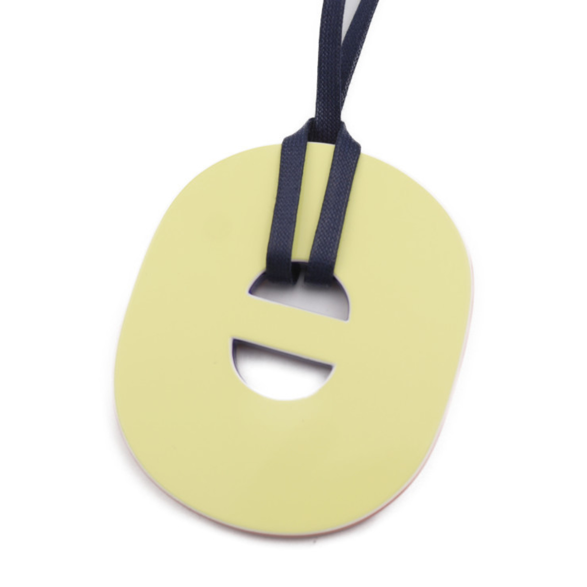 HERMES Chaine d'Ancre Necklace Lacquerwood Yellow Orange Pendant