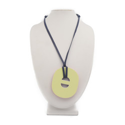 HERMES Chaine d'Ancre Necklace Lacquerwood Yellow Orange Pendant