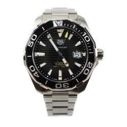 TAG HEUER Aquaracer Caliber 5 Watch WAY201A.BA0927 Stainless Steel Black Dial Silver Automatic Winding Rotating Bezel Diver's