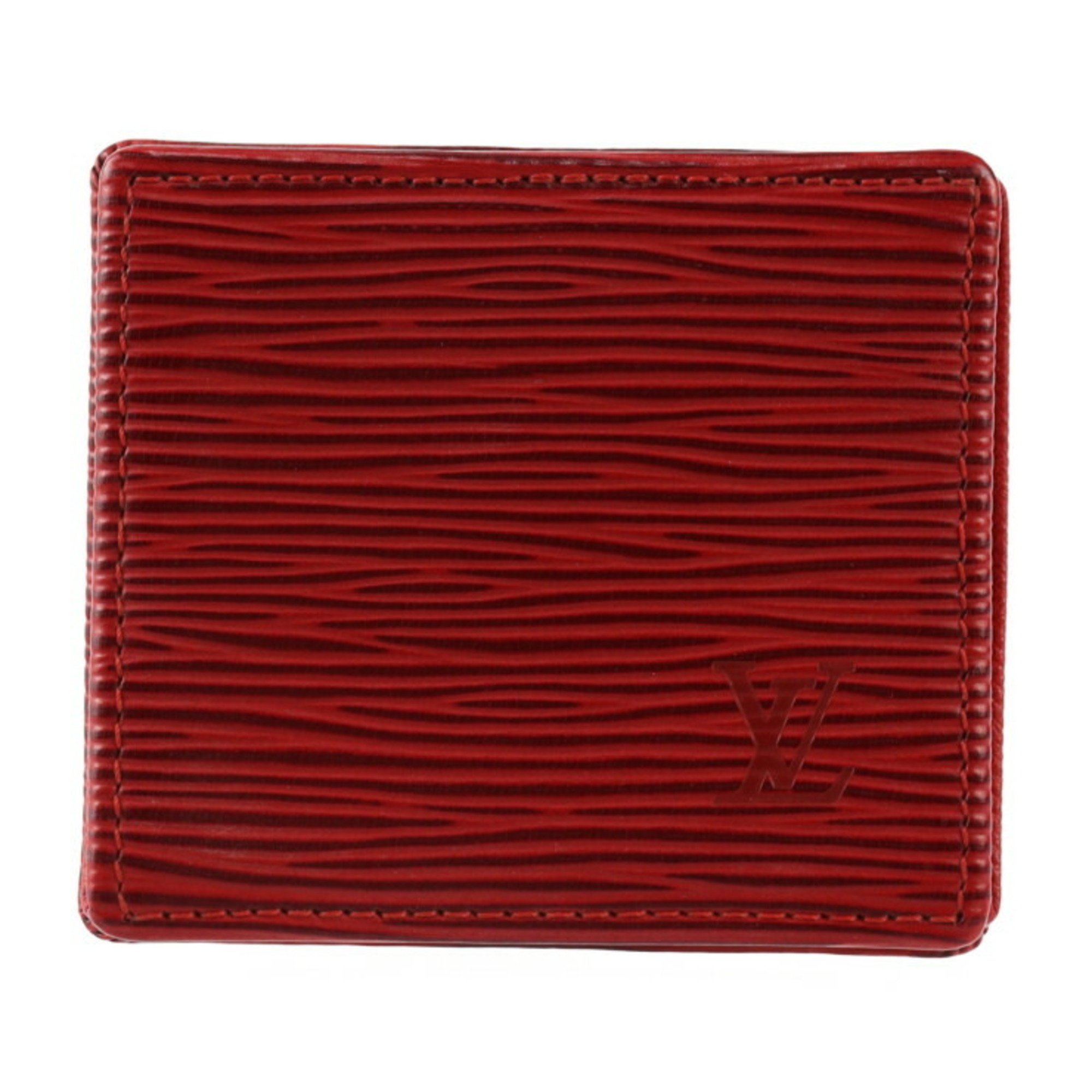 LOUIS VUITTON Portomone Boite Coin Case M63697 Epi Leather Castilian Red Square Purse Vuitton