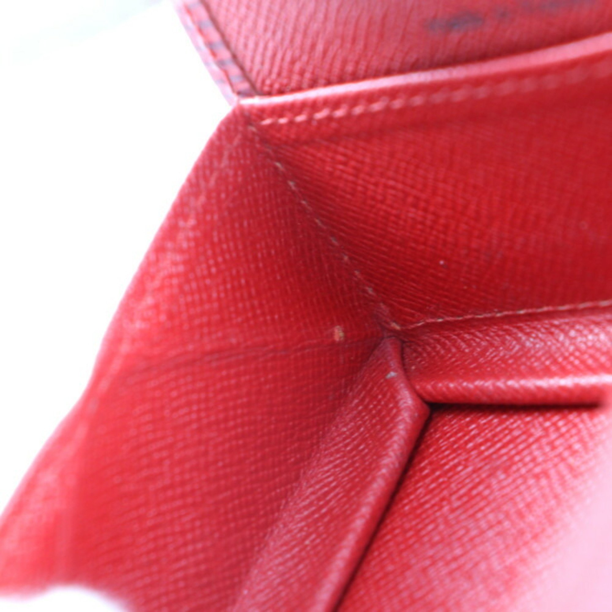 LOUIS VUITTON Portomone Boite Coin Case M63697 Epi Leather Castilian Red Square Purse Vuitton