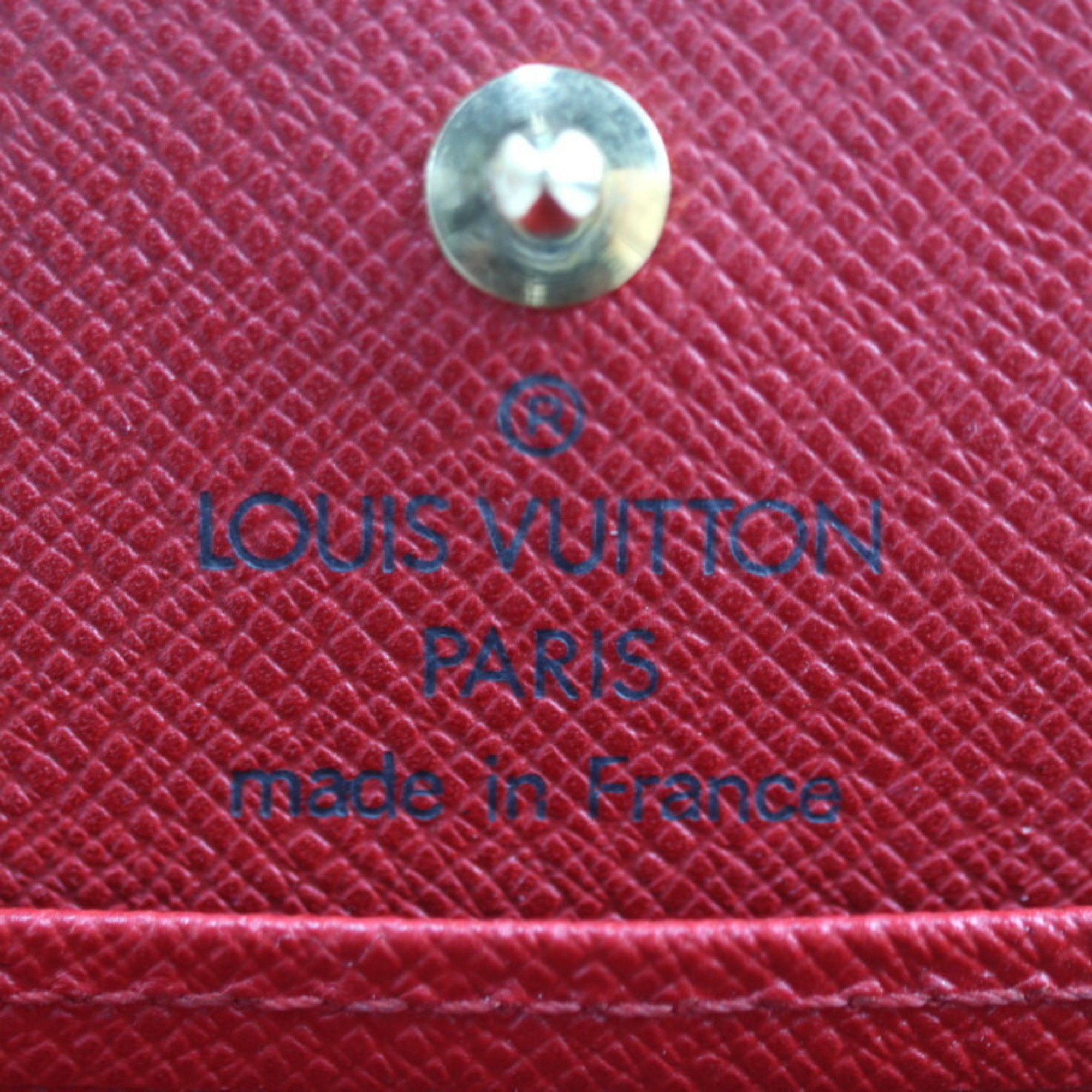 LOUIS VUITTON Portomone Boite Coin Case M63697 Epi Leather Castilian Red Square Purse Vuitton