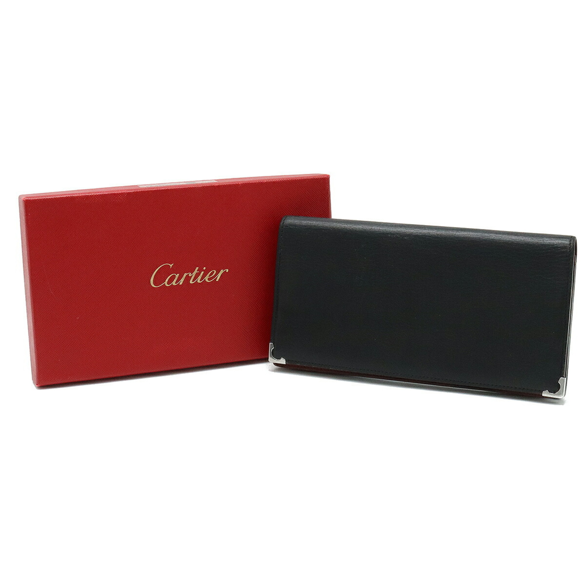Cartier Cabochon Line de Bifold Leather Black Bordeaux L3000585