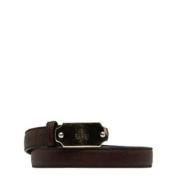 Gucci Guccisima Plate Belt 146439 Brown Leather Women's GUCCI