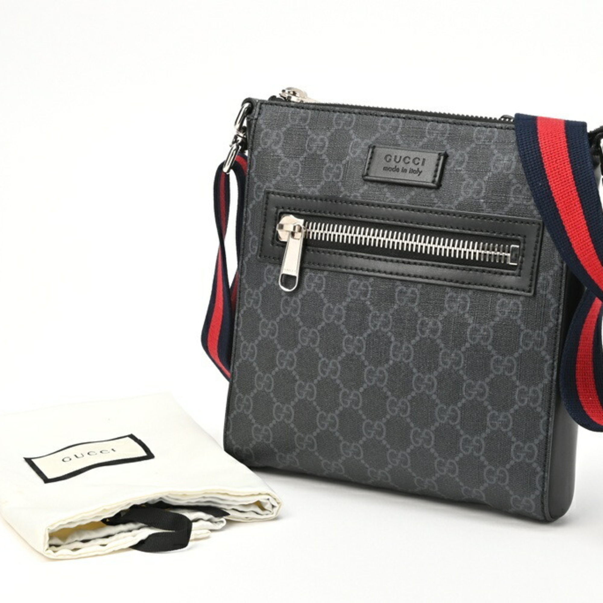 Gucci GG Supreme Small Bag 523599 K5RLN 1095 Black Gray T-155057