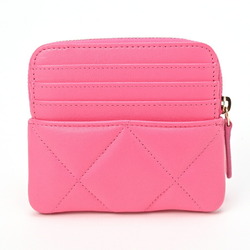 Chanel Matelasse 19 Fragment Case Coin Business Card Holder/Card AP2086 Lamb Leather Pink S-155076
