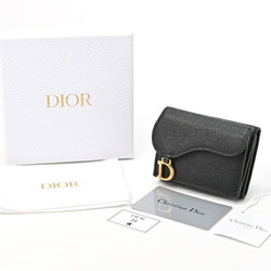 Christian Dior Dior Saddle Compact Wallet Trifold S5653CBAA Grained Calfskin S-155072
