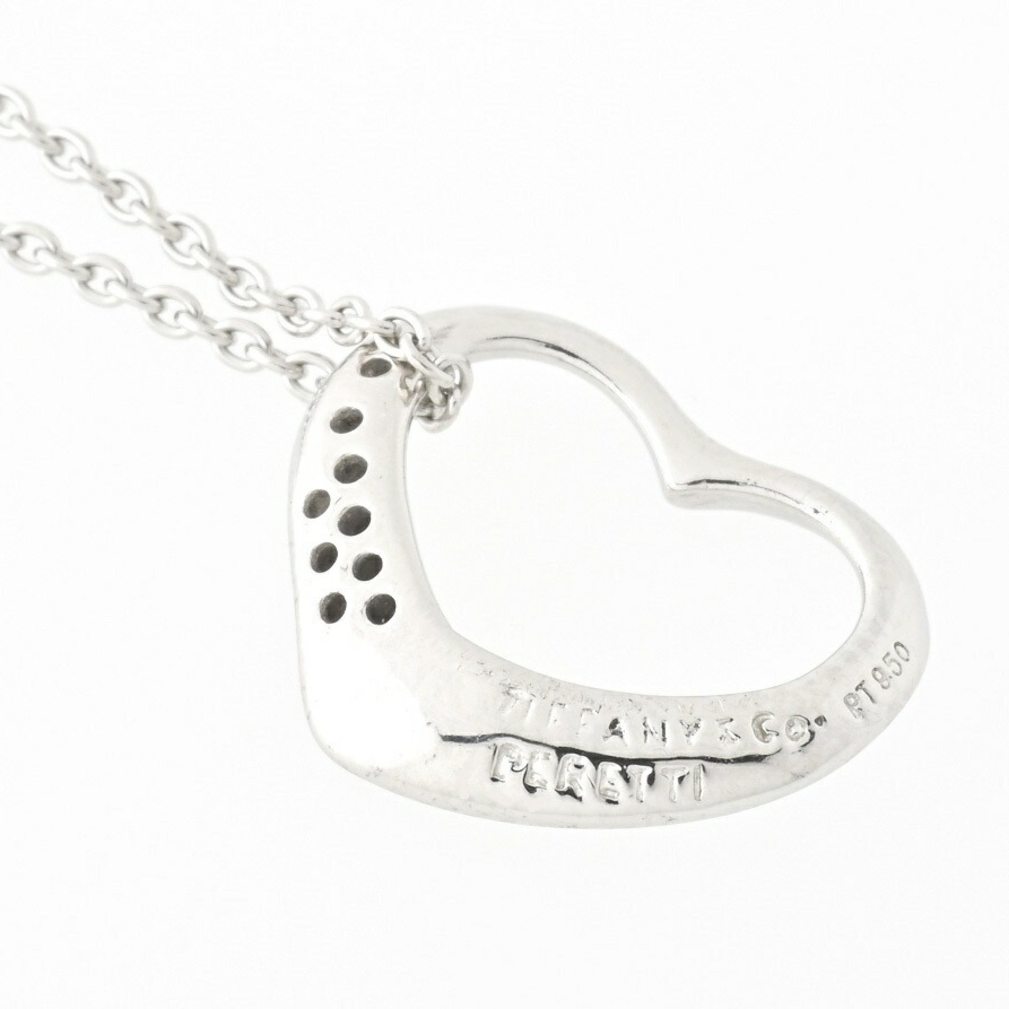 TIFFANY & Co. Tiffany pendant necklace open heart platinum diamond 41 cm 01-B124836