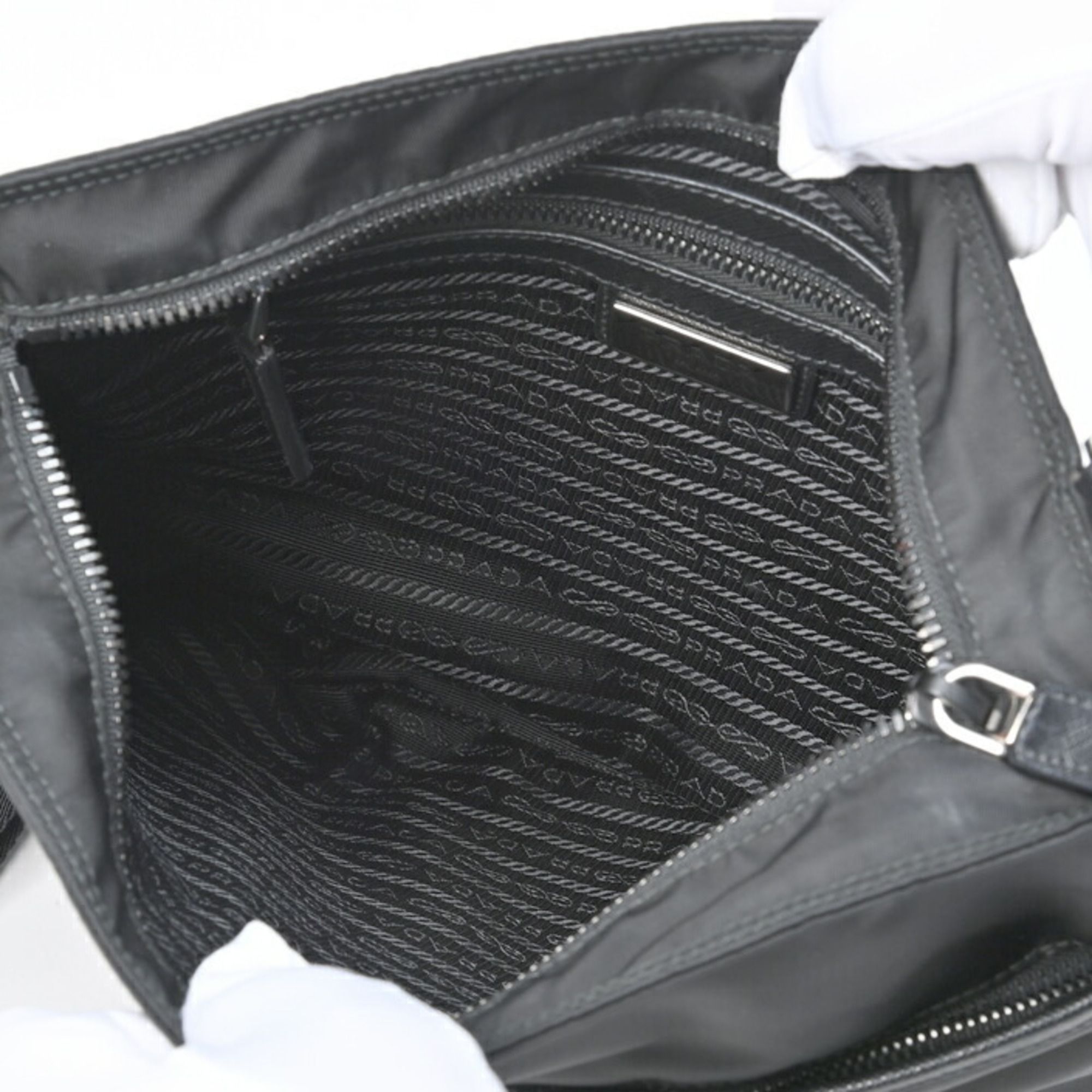 Prada nylon shoulder bag 2VH053 black S-153901