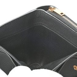 Saint Laurent Compact Zip Wallet YSL Line 532867 Grain Leather Black S-155004