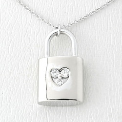 TIFFANY & Co. Tiffany Pendant Necklace Lock 3P Diamond 750 (K18WG) 01-E148684