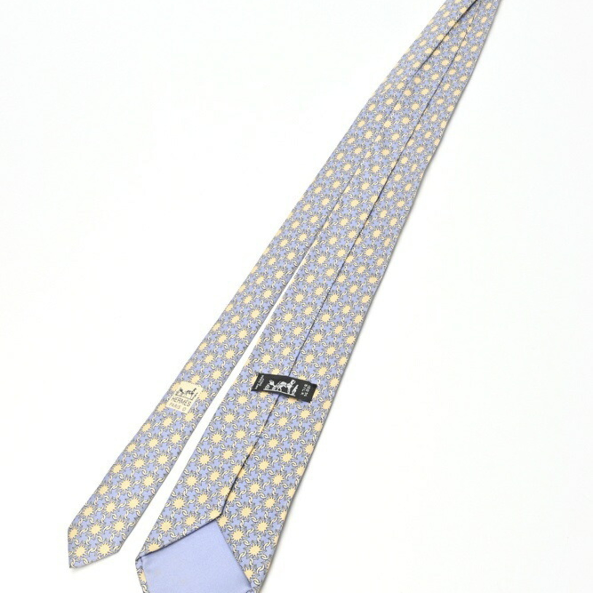 Hermes tie silk print purple B-142029