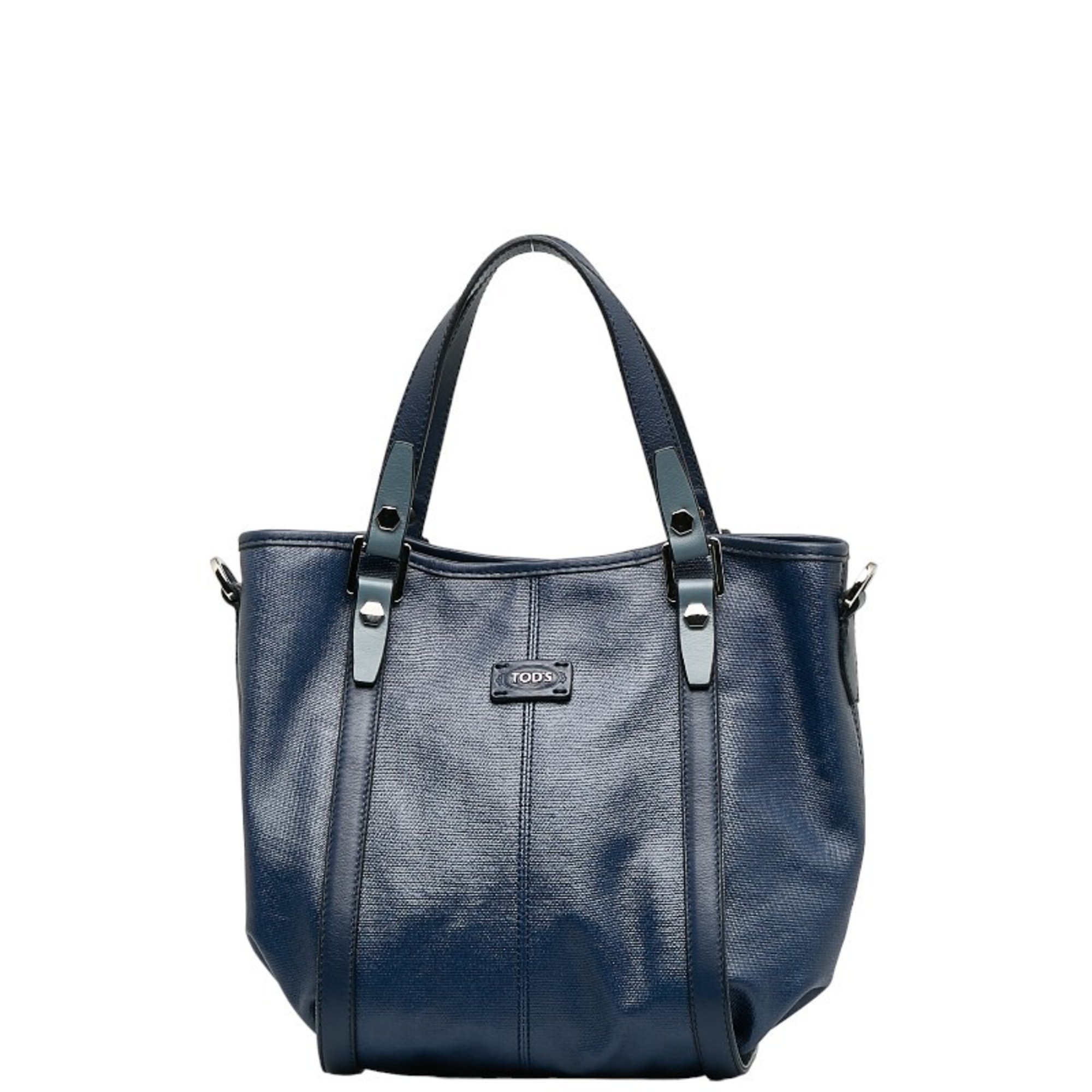 Tod's TOD’S Handbag Tote Bag Metallic Blue PVC Leather Women’s