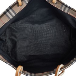 Burberry Nova Check Tote Bag Shoulder Beige Nylon Leather Women's BURBERRY