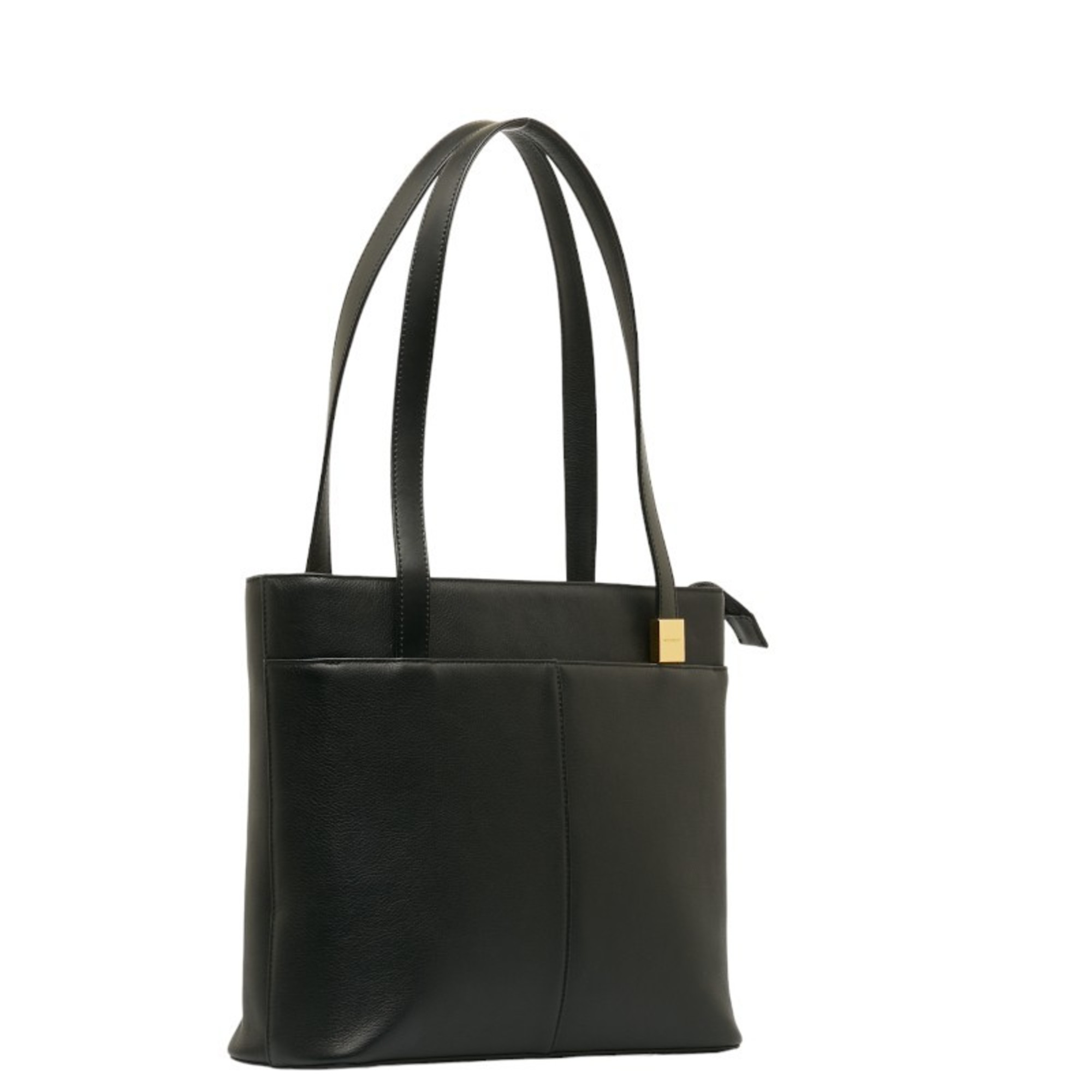 Burberry Nova Check Tote Bag Handbag Black Leather Women's BURBERRY