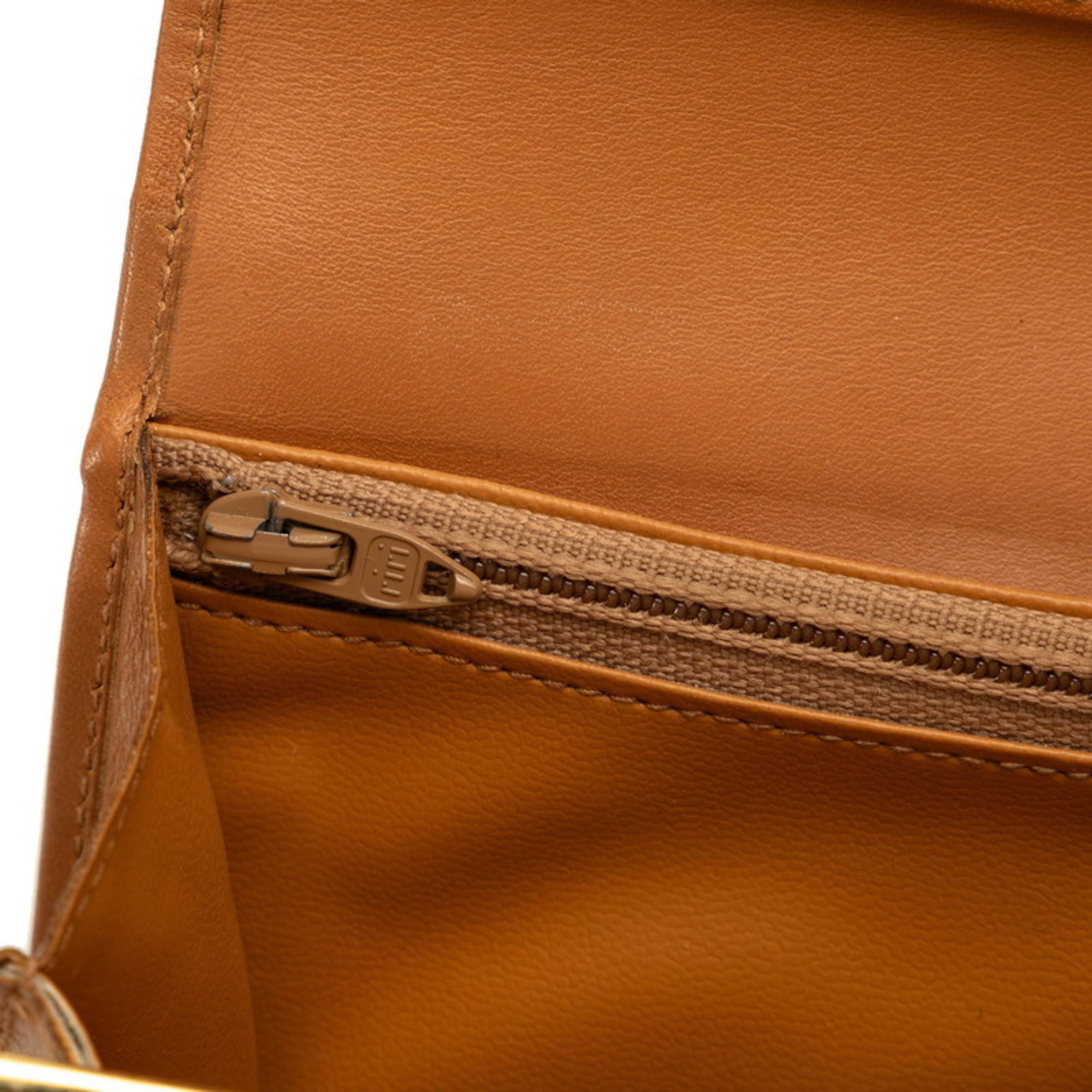 Celine Macadam Long Wallet Beige Brown PVC Leather Women's CELINE