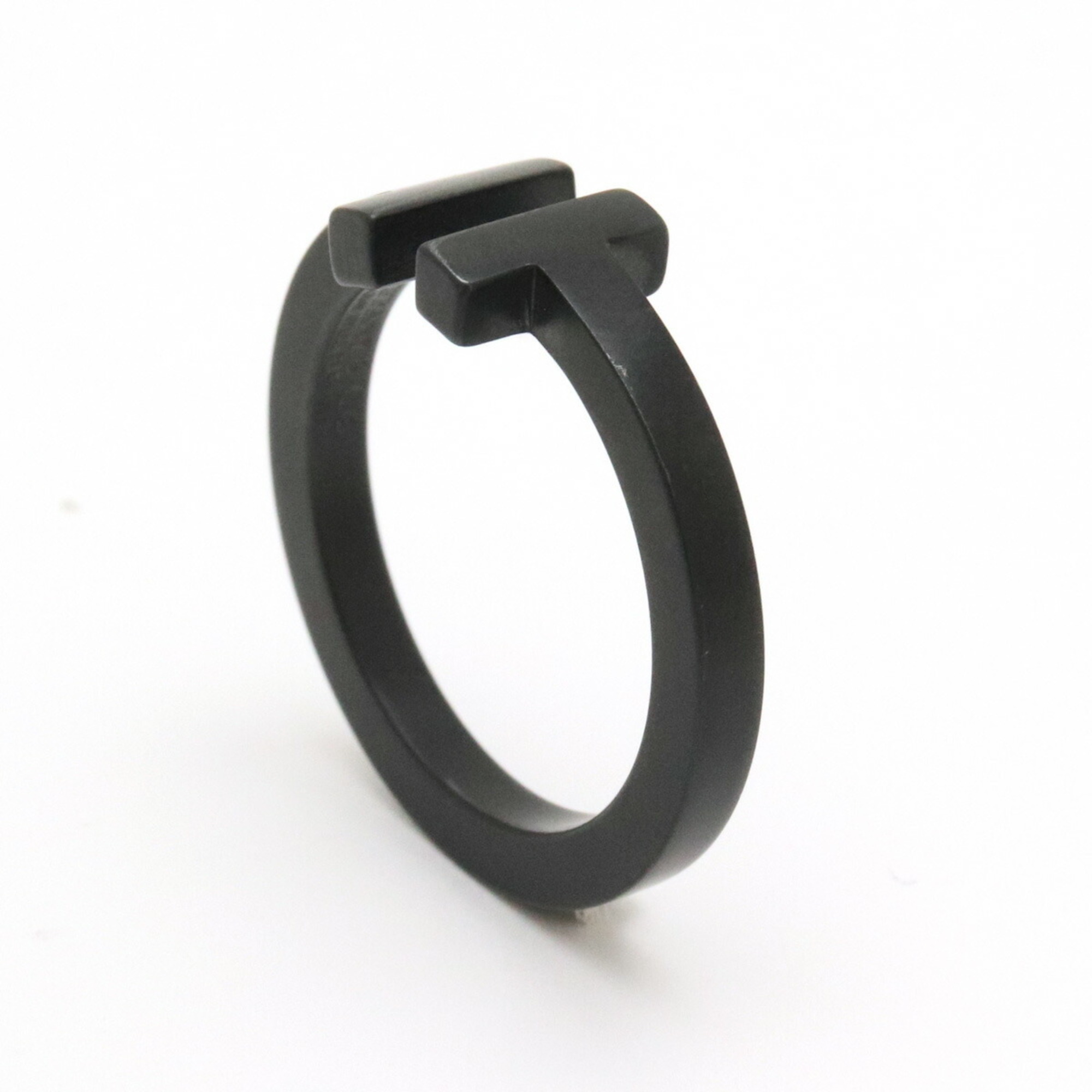 TIFFANY&Co. Tiffany T Square Ring Black SS Stainless Steel No. 15 #15