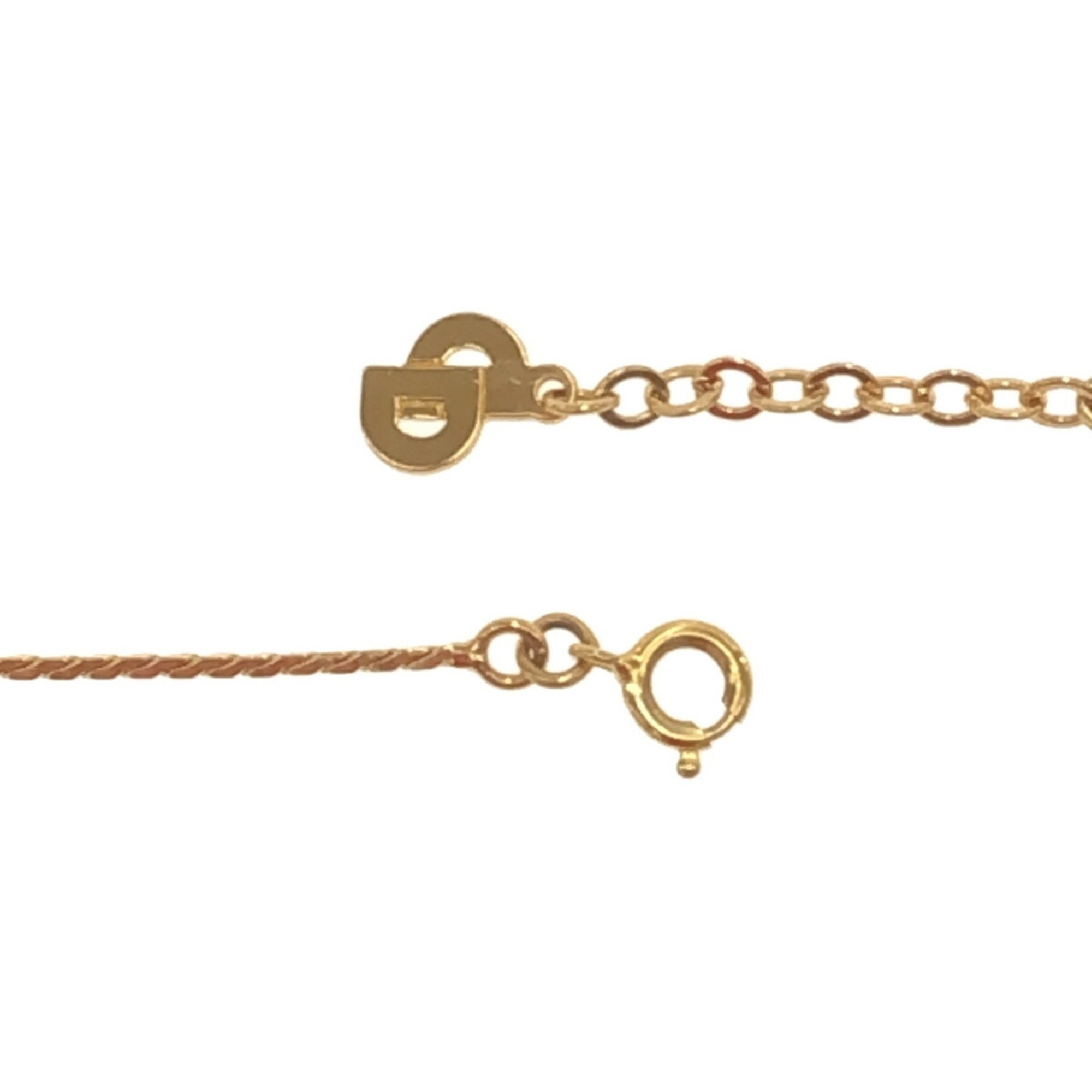 Christian Dior CD Necklace Gold Stone Ladies vintage IT4SJZ4L0G5O RM1039R