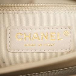 Chanel Handbag Matelasse Chain Shoulder Lambskin White Champagne Women's