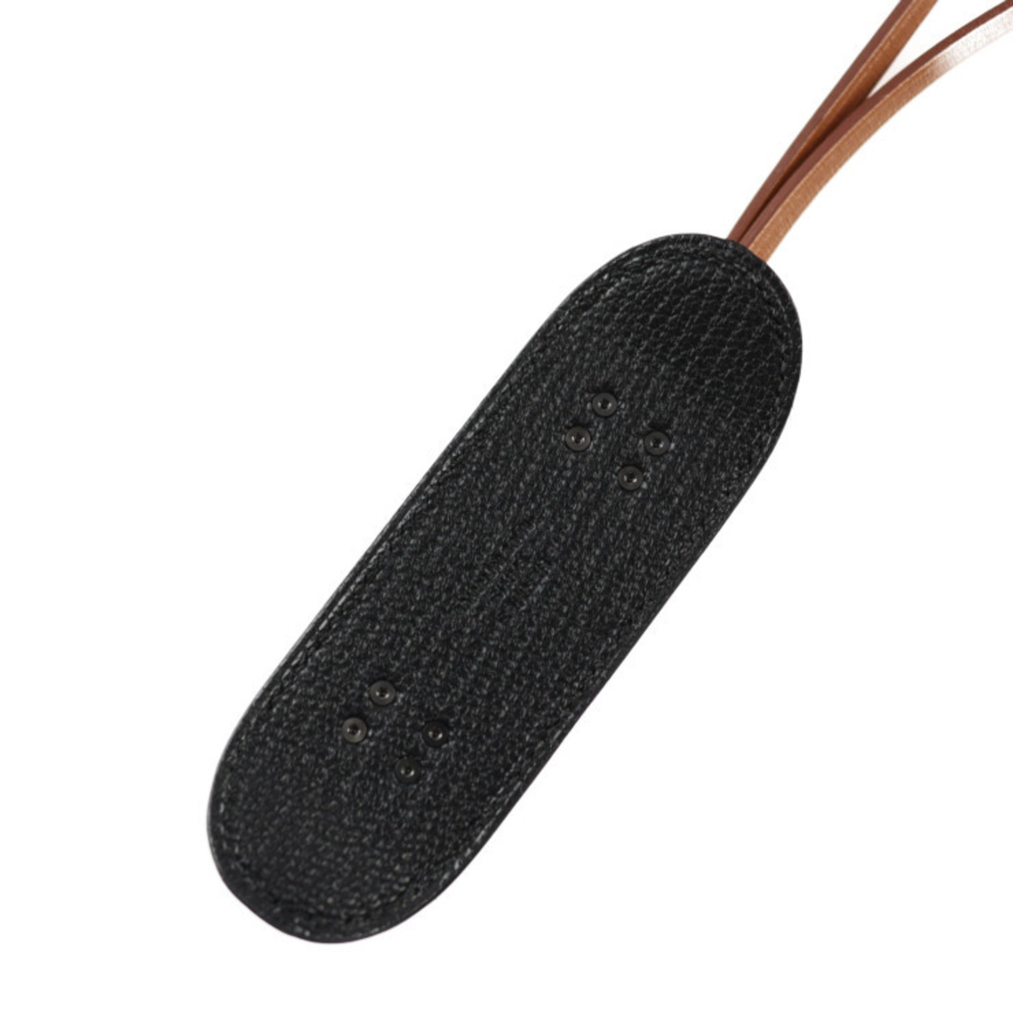 HERMES Finger Skateboard Accessories Chevre Vaux Swift Black Multicolor Bag Charm