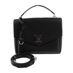 LOUIS VUITTON My Lock Me Handbag M54849 Grain Calf Leather Black Shoulder Bag Vuitton