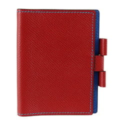 HERMES Agenda PM Notebook Cover Couchevel Red Blue □A engraved